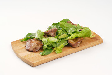 pan fried liver with greens