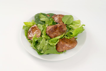 pan fried liver with greens