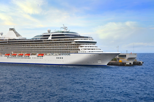Luxury Cruise Ship in Port