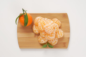 fresh peeled tangerines