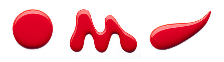 smear paint of red nailpolish