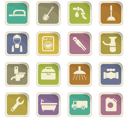 plumbing service icon set