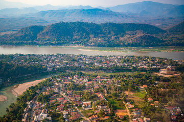 Obraz premium Luang Prabang skyline from top view