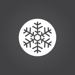 snowflake icon vector, solid logo, white cold pictogram isolated, forecast weather symbol