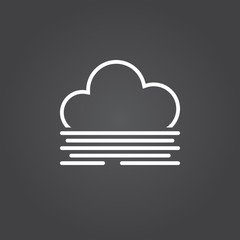 fog line icon, outline vector logo, linear white sign isolated, forecast weather symbol