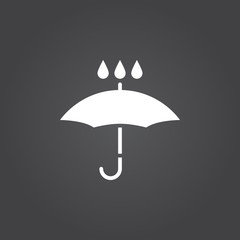 rain icon vector, solid logo, white sign isolated, forecast weather symbol