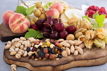 Fresh fruit and nut platter