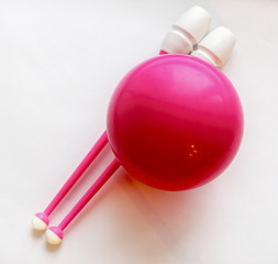 Ball and clubs
