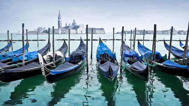 Seamless loop - Venice gondolas, Italy, HD video
