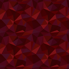 Abstract polygonal seamless pattern. Vector illustration of crystal surface in low poly style for background. Picture made of triangles in ruby red colors. Gemstone surface.