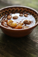 tomato soup (borscht) vegetable - the first dish