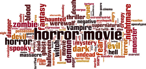 Naklejka premium Horror movie word cloud