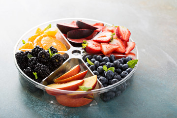 Assorted fruit and berries on a plate