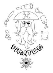 Vector illustration of a pirate , the logo for the game.
