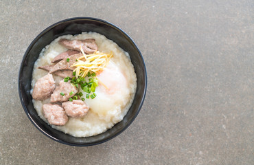 rice porridge with pork and egg