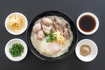 rice porridge with pork and egg
