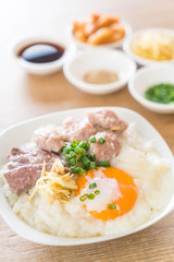 rice porridge with pork and egg