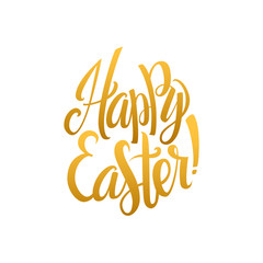 Obraz premium Happy Easter Calligraphy Greeting Card. Modern Brush Lettering. 