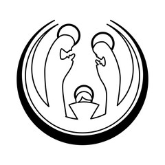 manger family figure silhouette icon vector illustration design