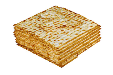 Matzah  isolated on white background