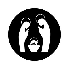 manger family figure silhouette icon vector illustration design