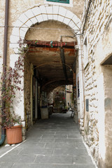 Naklejka premium Italien, Toscana, Carrara, Colonnata, Marmor, Steinbruch, Berge, Bergdorf, Kultur, Monument, 