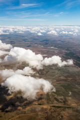 Aerial view from plane on Morocco west Africa