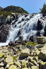 Waterfall and Sivrya peak, Pirin Mountain, Bulgaria