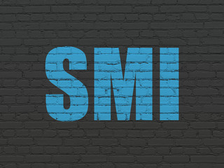 Obraz premium Stock market indexes concept: SMI on wall background