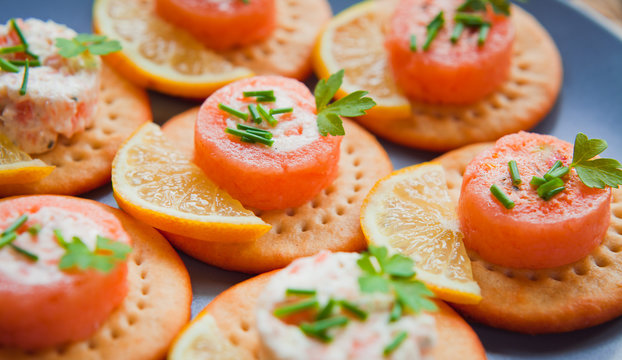 Salmon Canapes Appetizer