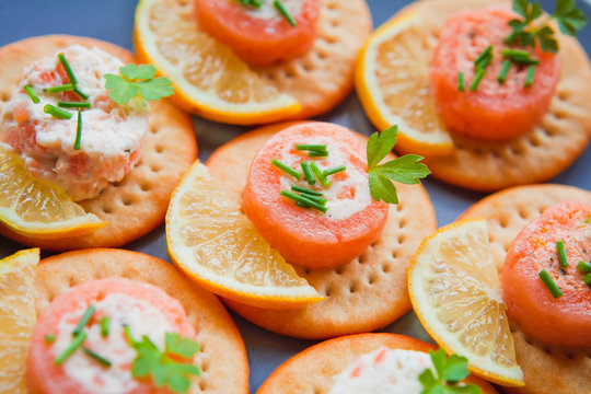Salmon Canapes Appetizer