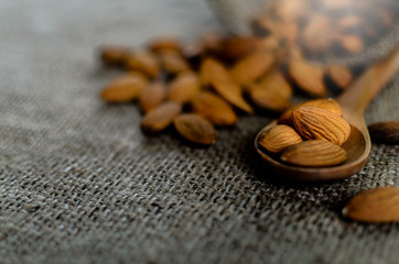 The Almonds on the spoon.