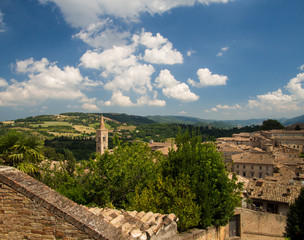 Landmarks of Italy. panoramic view of Urbino,Unesco site II