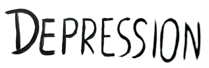 Depression, Schrift, handgemalt