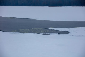 Dnieper River in Kiev in the winter
