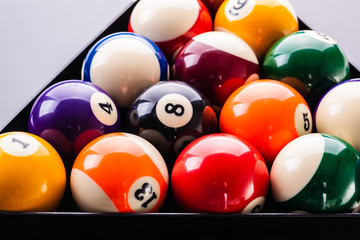 Snooker balls closeup