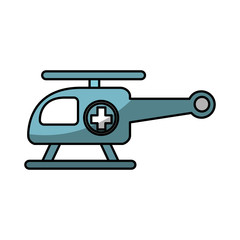 ambulance helicopter isolated icon vector illustration design