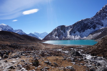 Fototapeta na wymiar Himalayan Scenery at Gokyo Lakes