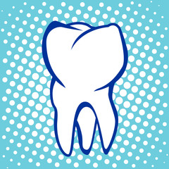 Tooth Poster  Stomatology Icon with dot effect. Vector illustration.
