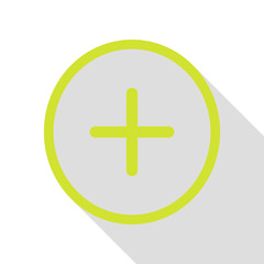 Fototapeta premium Positive symbol plus sign. Pear icon with flat style shadow path.