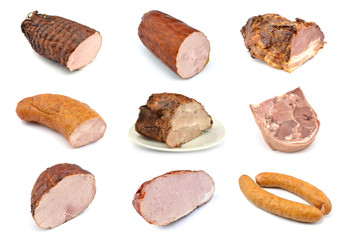 zestaw różnych wędlin