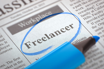 Fototapeta premium Freelancer Hiring Now. 3D.