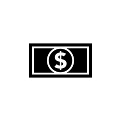 Fototapeta premium Dollar bill icon in black and white. Minimalistic design.
