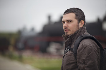 Portrait of a man on a walk