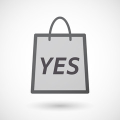 Isolated shopping bag with    the text YES