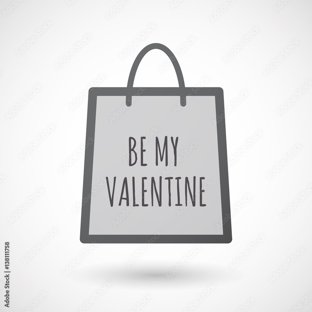 Poster isolated shopping bag with the text be my valentine