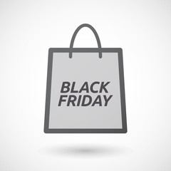 Isolated shopping bag with    the text BLACK FRIDAY