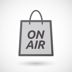 Isolated shopping bag with    the text ON AIR