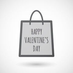 Isolated shopping bag with    the text HAPPY VALENTINES DAY