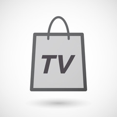 Isolated shopping bag with    the text TV